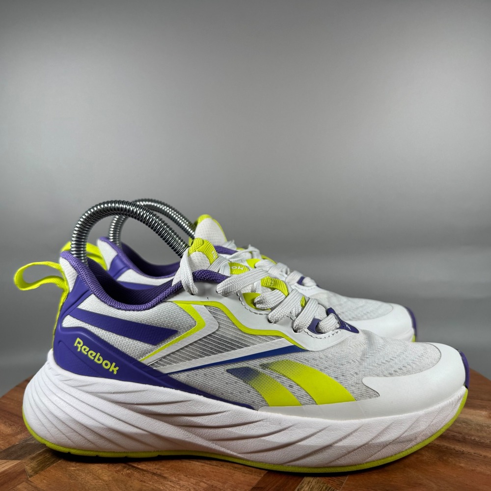Reebok Energen Lux Womens Running Shoes White Purple Acid Yellow Size 6